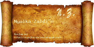 Nyalka Zalán névjegykártya